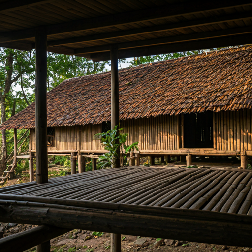 Traditional Tay stilt house detail